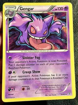 LP- Holo Gengar Pokemon Card | Rare | 2016 XY Generations 35/83 | HOLO BLEED - Image 5
