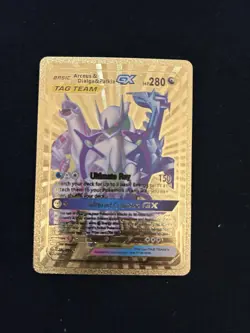 Arceus & Dialga & Palkia GX TagTeam Holo Card 156/236 Sm-Cosmic Eclipse Gold - Image 1