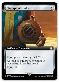 Champion's Helm (Extended Art) #482 (NM) Fallout PIP Magic MTG - Image 1