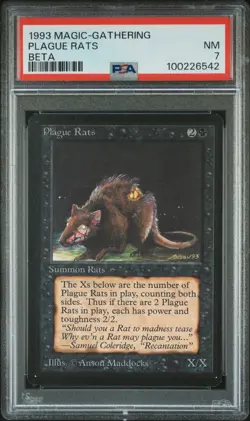 1993 Magic: The Gathering MTG Beta Plague Rats PSA 7 - Image 1