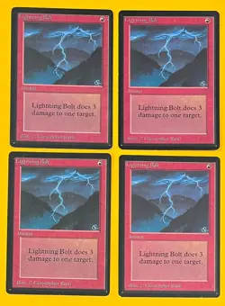 MTG LIGHTNING BOLT (x4) Beta (OldManMTG 012-181) - Image 1