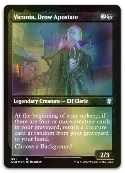 Viconia, Drow Apostate (Foil Etched) #501 (NM) Baldur's Gate CLB Magic MTG - Image 1