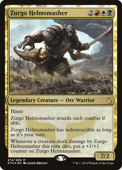 Zurgo Helmsmasher #214 (Foil) (MP) Prerelease Cards PRE Magic MTG - Image 1