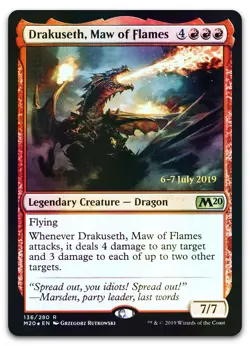 Drakuseth, Maw of Flames (M20) #136 (Foil) (NM) Prerelease Cards PRE Magic MTG - Image 1