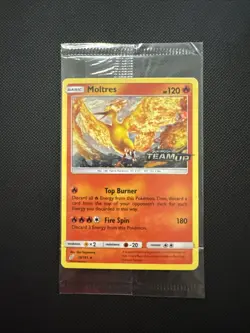 Moltres Team Up Stamped 019/181 Holo Sun & Moon Pokemon - Image 1
