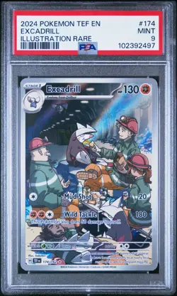 PSA 9 EXCADRILL 174 TEMPORAL FORCES ILLUSTRATION RARE POKEMON MINT - Image 1