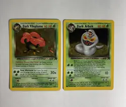 Team Rocket Holo Lot - Dark Vileplume #13/82 + Arbok #2/82 WOTC Pokemon Cards NM - Image 1