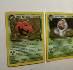 Team Rocket Holo Lot - Dark Vileplume #13/82 + Arbok #2/82 WOTC Pokemon Cards NM - Image 2