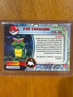 Topps Chrome Caterpie #10 Holo Foil Rare Pokemon TV 2000 - Image 2