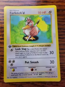 MP Farfetch'd 27/102 Base Set 1st Edition Shadowless, 1999 WOTC Vintage Pokemon - Image 1