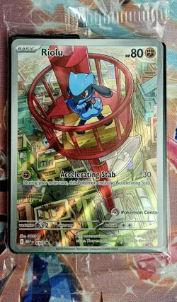 Pokemon Center Stamped Riolu - 010 Mega Evolution ETB Promo - Sealed - Image 1