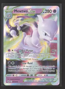 Pokemon PokUUmon GO Mewtwo VSTAR rare holo vstar #31 - Image 1