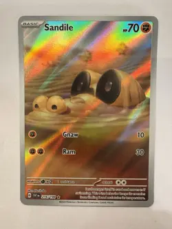 Pokemon TCG Sandile 216/198 Scarlet And Violet Base Illustration Rare NM - Image 1