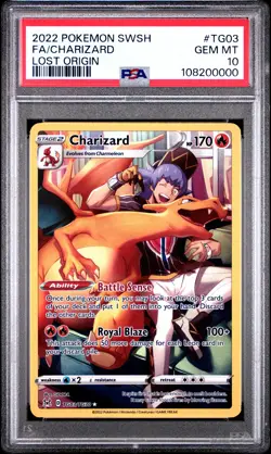 2022 POKEMON SWORD & SHIELD LOST ORIGIN #TG03 FULL ART/CHARIZARD PSA 10 - Image 1