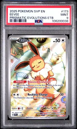 2025 POKEMON SVP EN-SV BLACK STAR PROMO #173 EEVEE PSA 9 - Image 1