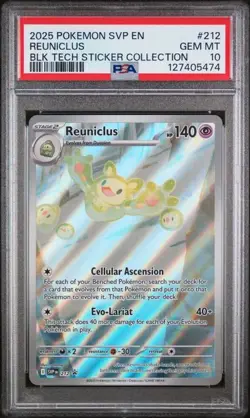2025 POKEMON SVP ENGLISH BLACK STAR PROMO #212 REUNICLUS PSA 10 - Image 1