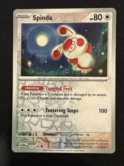 POKEMON TCG SPINDA 151/182 PARADOX RIFT RARE REVERSE HOLO ENGLISH - Image 1