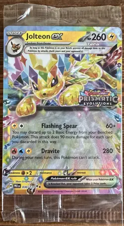 Jolteon ex Prismatic Evolutions Stamp Sealed Promo 030/131 Surprise Box Pokemon - Image 1