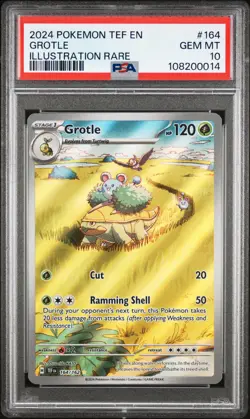2024 POKEMON TEF EN-TEMPORAL FORCES ILLUSTRATION RARE #164 GROTLE PSA 10 - Image 1