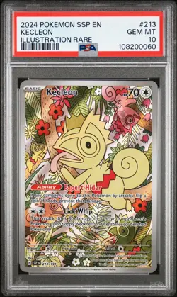 2024 POKEMON SSP EN-SURGING SPARKS ILLUSTRATION RARE #213 KECLEON PSA 10 - Image 1