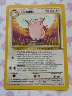 1999 Pokemon Clefable Jungle Set #17/64 Non-Holo Rare LP TCG Nintendo WOTC - Image 1