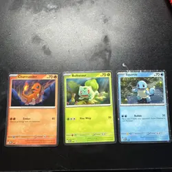 Pokemon Charmander Squirtle Bulbasaur SV 046 047 048 Promo Playset Holo 151 - Image 1