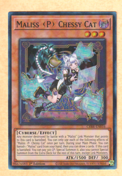 2020 Konami Yu-Gi-Oh! Maliss P Chessy Cat CRBR-EN016 Super Rare 1st Edition - Image 1