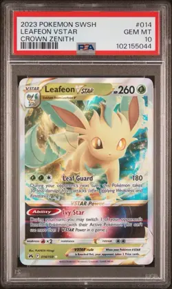 2023 Pokemon Crown Zenith #014 Leafeon VSTAR PSA 10 Card GEM MINT! Free Shipping - Image 1