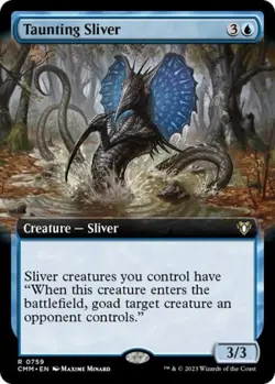 Taunting Sliver (Extended Art) - Near Mint MTG Commander Masters - Image 1