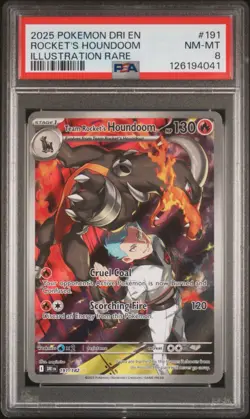 Rocket’s Houndoom 191/182 PSA 8 Holo Destined Rivals Pokemon Card 🔥🔥 - Image 1