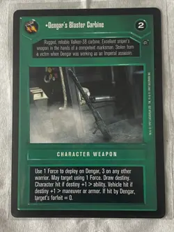 Decipher Star Wars CCG Dagobah DENGAR'S BLASTER CARBINE Card NM - Image 1