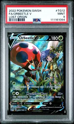 2022 Pokemon Lost Origin Orbeetle V TG12/TG30 Trainer Gallery PSA 9 MINT FA Card - Image 1