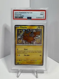 Pokemon Pikachu TCG Holo Shiny Rare Card Paldean Fates 131/091 PSA9 - Image 1