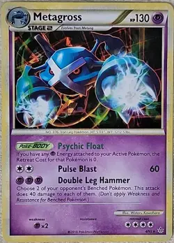Metagross Holo Rare 4/95 Unleashed Pokemon TCG Card Psychic Type MP - Image 1