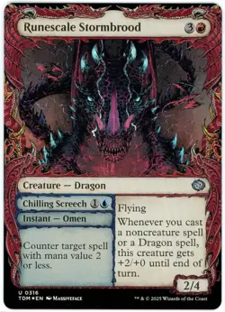 Runescale Stormbrood (Showcase) Foil - 0316 - Tarkir Dragonstorm - MTG - NM/M - Image 1