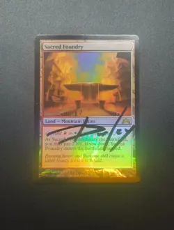 MTG Sacred Foundry Gatecrash Foil Artist Signed Magic Land EDH Red White - Image 1