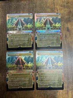 4x Command Tower Borderless Double Sided FOIL REX MTG Lost Caverns Pack Fresh - Image 1