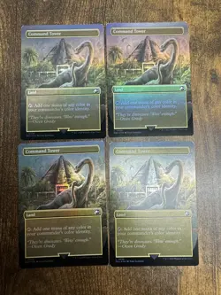 4x Command Tower Borderless Double Sided FOIL REX MTG Lost Caverns Pack Fresh - Image 2