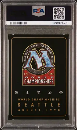1998 MTG WORLD CHAMP DECKS BEN RUBIN WASTELAND PSA 9 - Image 2