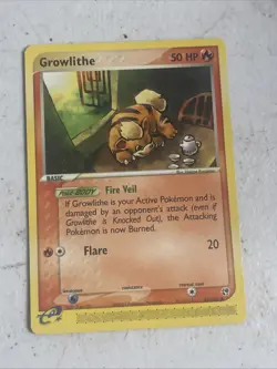 Moderately Played, English Pokemon Regular Growlithe - 65/100 - Common EX Sandst - Image 1