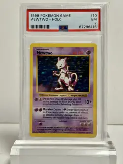 Pokemon PSA 7 NM Shadowless Base Set Holo Mewtwo 10/102 - Image 1