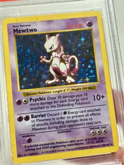 Pokemon PSA 7 NM Shadowless Base Set Holo Mewtwo 10/102 - Image 4