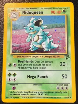 2000 POKEMON TCG NIDOQUEEN BASE SET 2 HOLO UNLIMITED 12/130 VLP/LP - Image 1