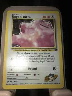 Koga's Ditto Holo Rare 10/132 Gym Challenge Pokemon English WOTC NM - Image 2
