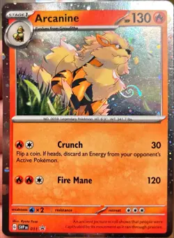 Arcanine - 011 Black Star Promo - Holo Rare - NM - Pokemon TCG HD SWIRL 🌀 - Image 1