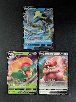 2021 Pokemon INTELEON V/ APPLETUN V/ GREEDENT V Fusion Strike Holo English Lots - Image 1