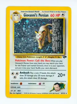 2000 Giovanni's Persian Pokemon Gym Challenge #8 English Holo Pokemon TCG Card - Image 1