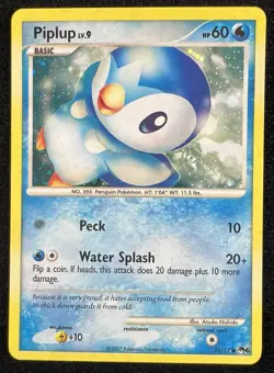 Piplup 015/017 Pop Series 6 Holo Pokemon Card - LP/MP - Image 1