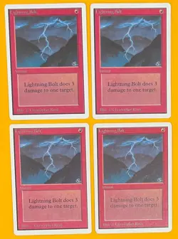MTG LIGHTNING BOLT (x4) Unlimited (OldManMTG 012-187) - Image 1