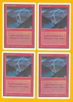 MTG LIGHTNING BOLT (x4) Unlimited (OldManMTG 012-185) - Image 1
